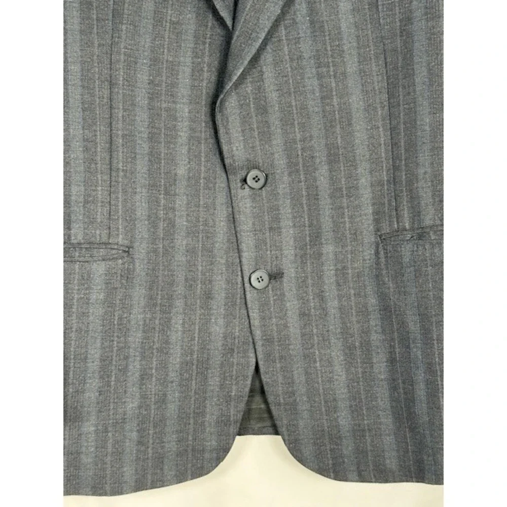 Henley by Par Tip Top Men's 100% Wool Gray Pinstripe Blazer‎ Suit Jacket